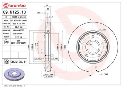 Тормозной диск BREMBO 09.N125.11