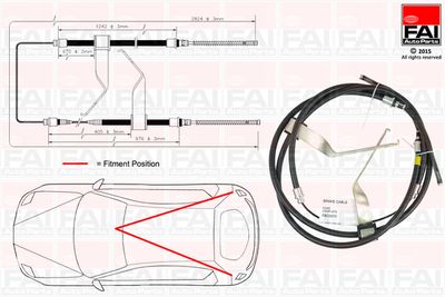 Тросик, cтояночный тормоз FAI AutoParts FBC0073