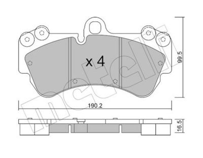 Комплект тормозных колодок, дисковый тормоз METELLI 22-0653-0