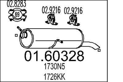 Глушитель выхлопных газов конечный MTS 01.60328