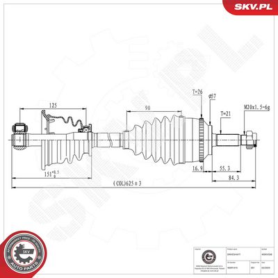 Приводной вал ESEN SKV 40SKV338