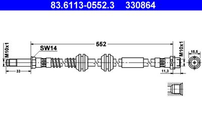 Тормозной шланг ATE 83.6113-0552.3