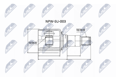 Šarnīru komplekts, Piedziņas vārpsta NTY NPW-SU-003