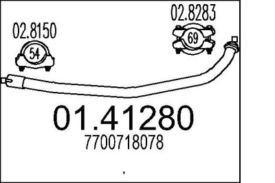 Труба выхлопного газа MTS 01.41280