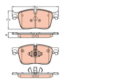 Bremžu uzliku kompl., Disku bremzes TRW GDB2145