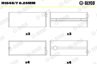 GLYCO H10487025mm Kloķvārpstas gultnis