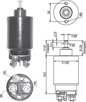 Ievilcējrelejs, Starteris MAGNETI MARELLI 940113050532