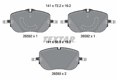 Bremžu uzliku kompl., Disku bremzes TEXTAR 2659201