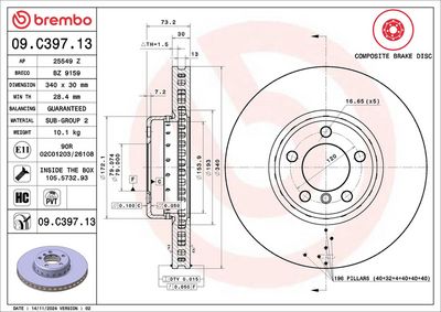 Тормозной диск BREMBO 09.C397.13