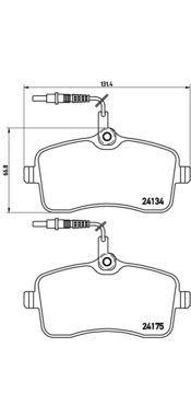 Bremžu uzliku kompl., Disku bremzes BREMBO P 61 077