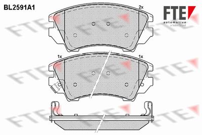 Bremžu uzliku kompl., Disku bremzes FTE 9010842