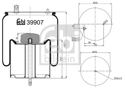 Pneimoatsperes spilvens, Pneimopiekare FEBI BILSTEIN 39907
