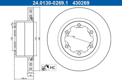 Тормозной диск ATE 24.0130-0269.1