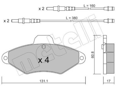 Комплект тормозных колодок, дисковый тормоз METELLI 22-0144-0