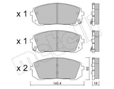 Bremžu uzliku kompl., Disku bremzes METELLI 22-1298-0