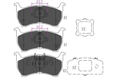 Bremžu uzliku kompl., Disku bremzes KAVO PARTS KBP-4519