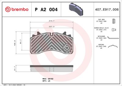 klocki ham. CV tył HENDRICKSON/SAF BREMBO P A2 004
