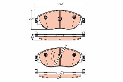 Комплект тормозных колодок, дисковый тормоз TRW GDB2219