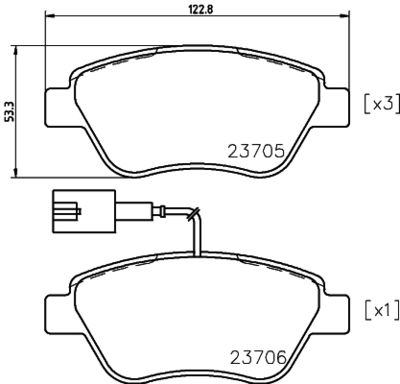 Bremžu uzliku kompl., Disku bremzes HELLA PAGID 8DB 355 018-821