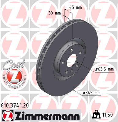 Тормозной диск ZIMMERMANN 610.3741.20