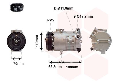 Компрессор, кондиционер VAN WEZEL 3700K418