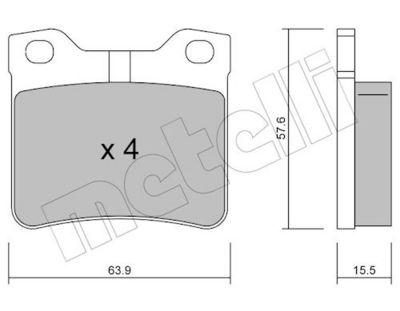 Комплект тормозных колодок, дисковый тормоз METELLI 22-0192-1