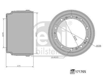 Тормозной барабан FEBI BILSTEIN 171705
