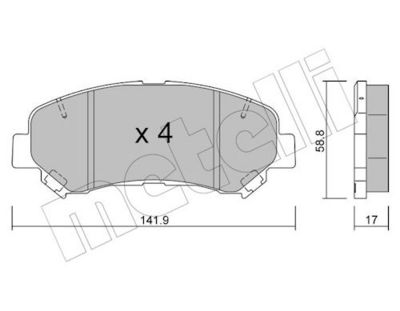 Комплект тормозных колодок, дисковый тормоз METELLI 22-0792-0