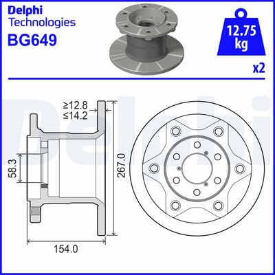Тормозной диск DELPHI BG649