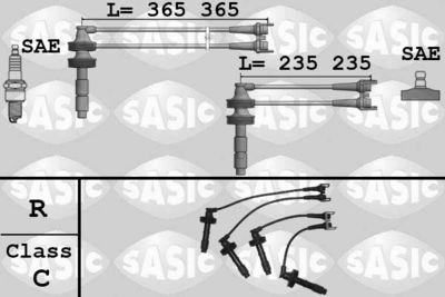 Комплект проводов зажигания SASIC 9284015