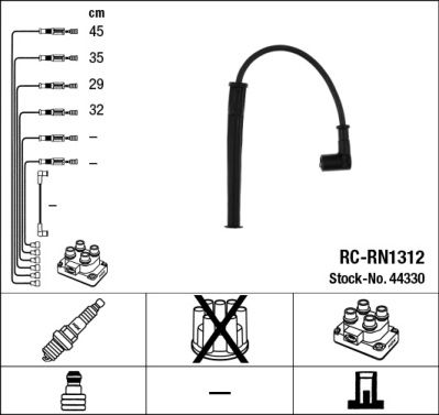 Комплект проводов зажигания NGK 44330