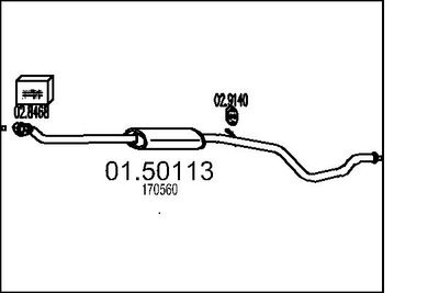 Vidējais izpl. gāzu trokšņa slāpētājs MTS 01.50113