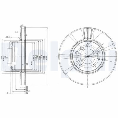 Тормозной диск DELPHI BG2434