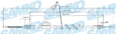 Тросик, cтояночный тормоз SAMKO C0293B