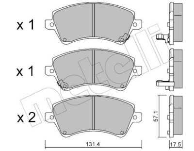 Комплект тормозных колодок, дисковый тормоз METELLI 22-0446-0