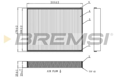 Фильтр, воздух во внутренном пространстве BREMSI FC0900