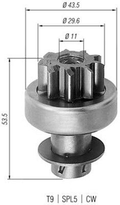 Ведущая шестерня, стартер MAGNETI MARELLI 940113020262