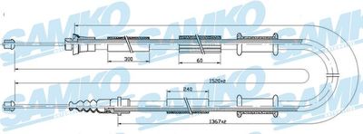 Тросик, cтояночный тормоз SAMKO C1245B