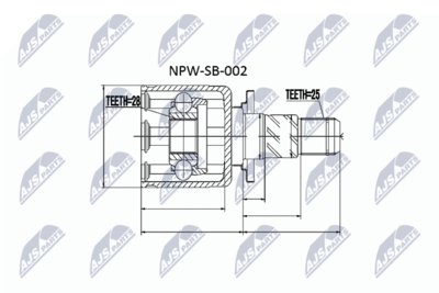 Шарнирный комплект, приводной вал NTY NPW-SB-002