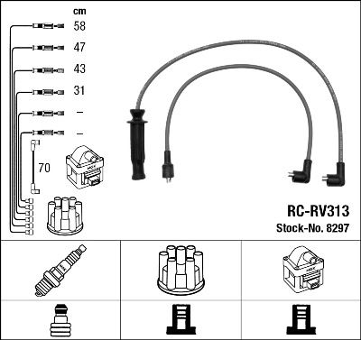 Augstsprieguma vadu komplekts NGK 8297