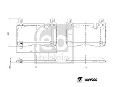 Bremžu uzliku kompl., Disku bremzes FEBI BILSTEIN 1009566