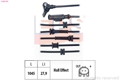 Датчик, частота вращения колеса EPS 1.960.160