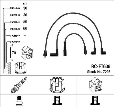 Комплект проводов зажигания NGK 7205