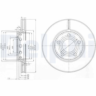 Тормозной диск DELPHI BG2518
