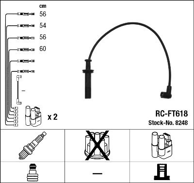 Augstsprieguma vadu komplekts NGK 8248