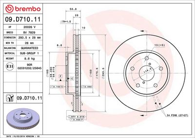 Тормозной диск BREMBO 09.D710.11