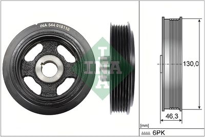 Ременный шкив, коленчатый вал Schaeffler INA 544 0181 10