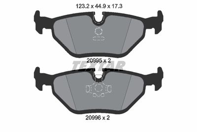 Комплект тормозных колодок, дисковый тормоз TEXTAR 2099501