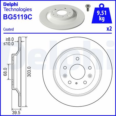 Bremžu diski DELPHI BG5119C