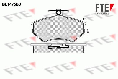 Комплект тормозных колодок, дисковый тормоз FTE 9010204